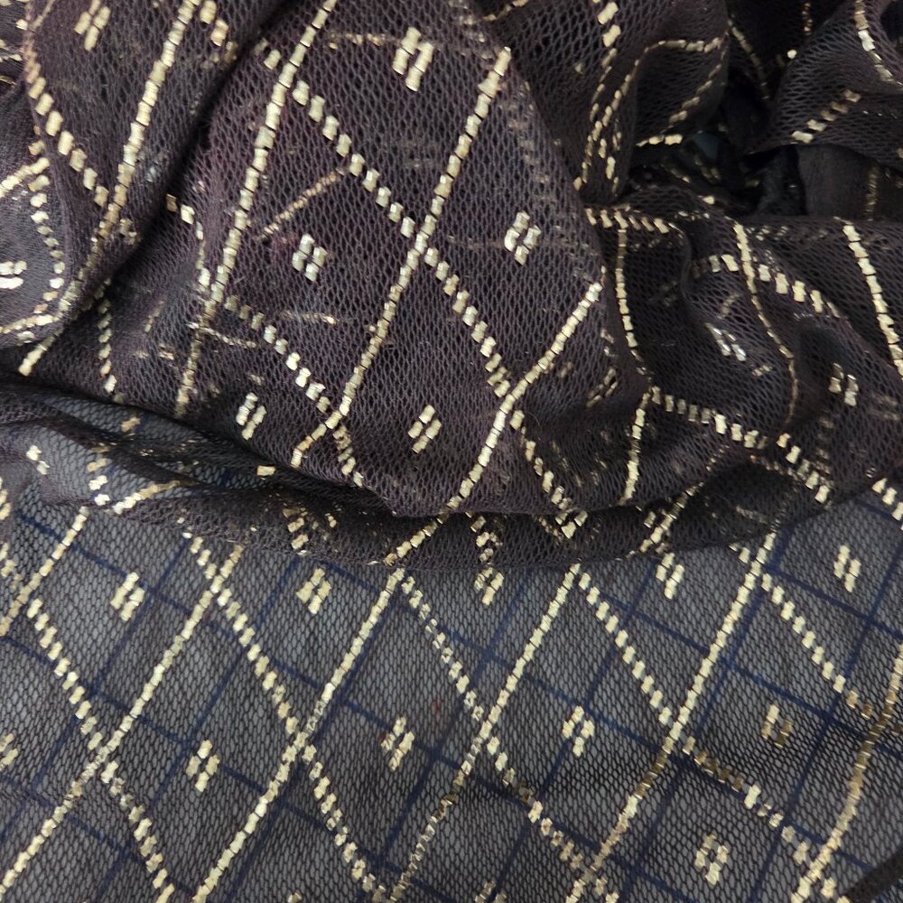 Authentic Antique 1920  ASSUIT   Ladies Shawl / Geometric Gold Pattern